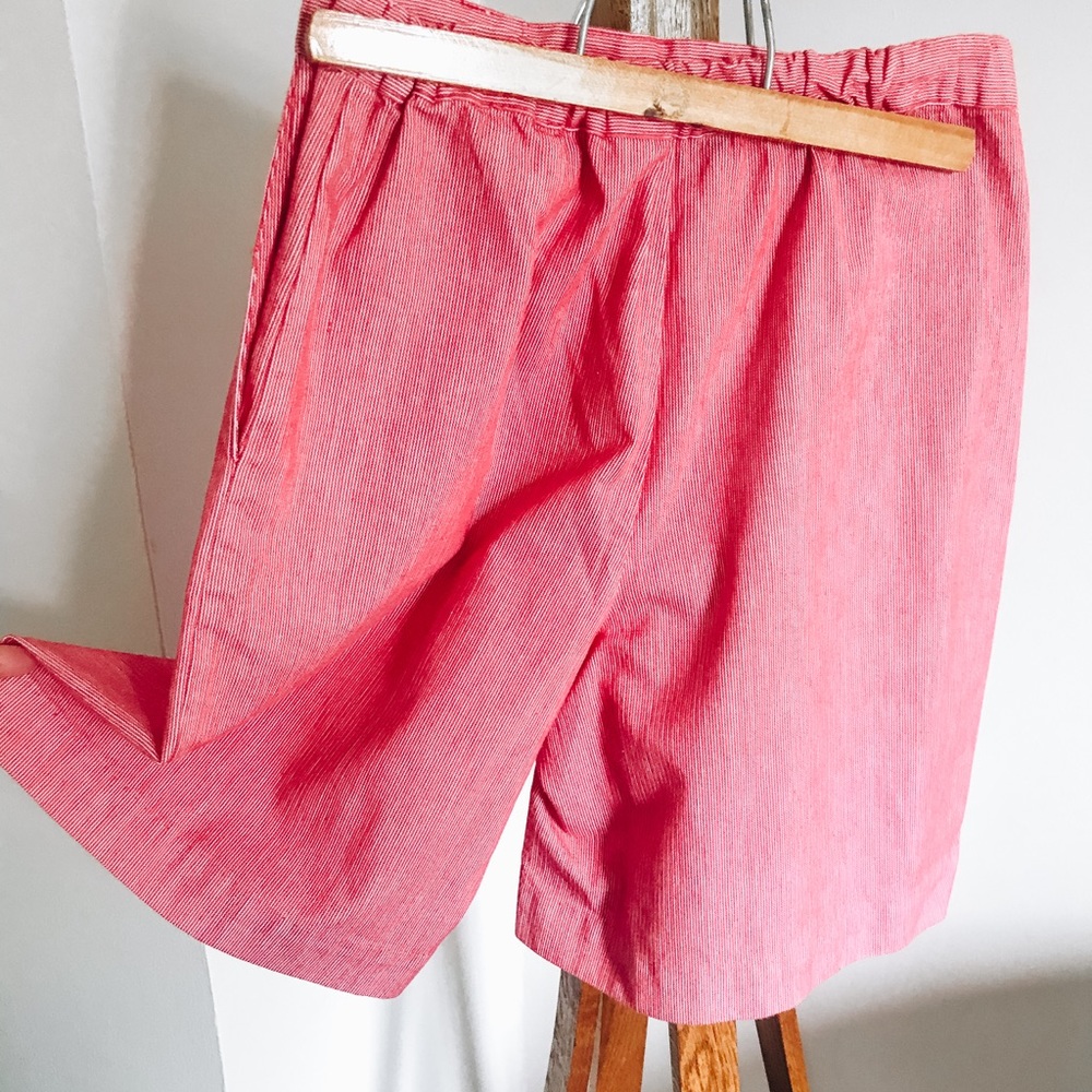 Vintage Pleated Red & White Culottes - Picture 5 of 10
